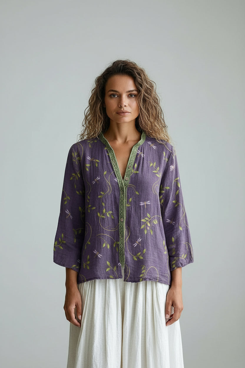 Marlene – Elegante Print-Bluse mit Vintage-Charme
