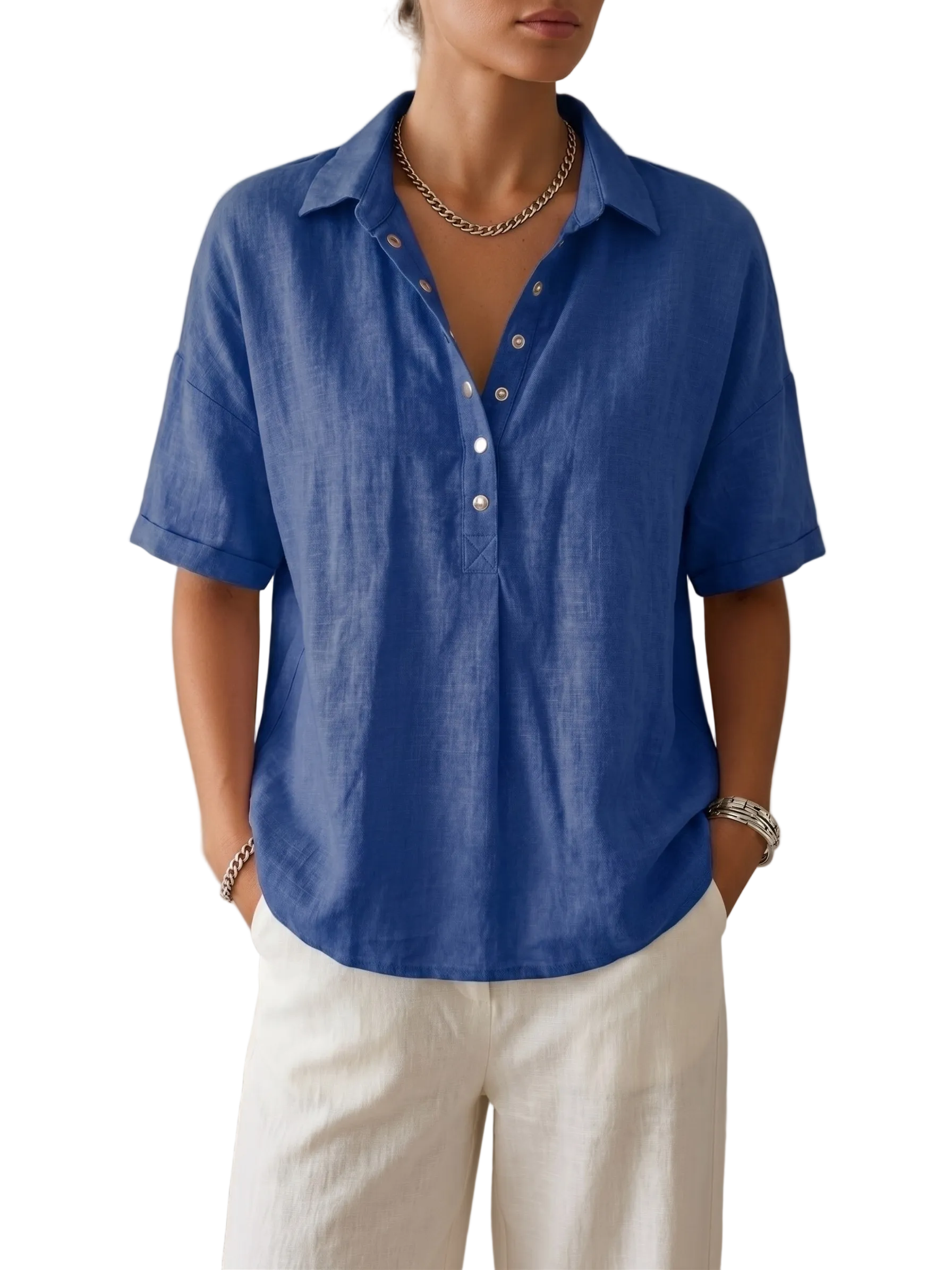 Casual Ramie-Bluse Freja – Leichte Eleganz für jeden Tag