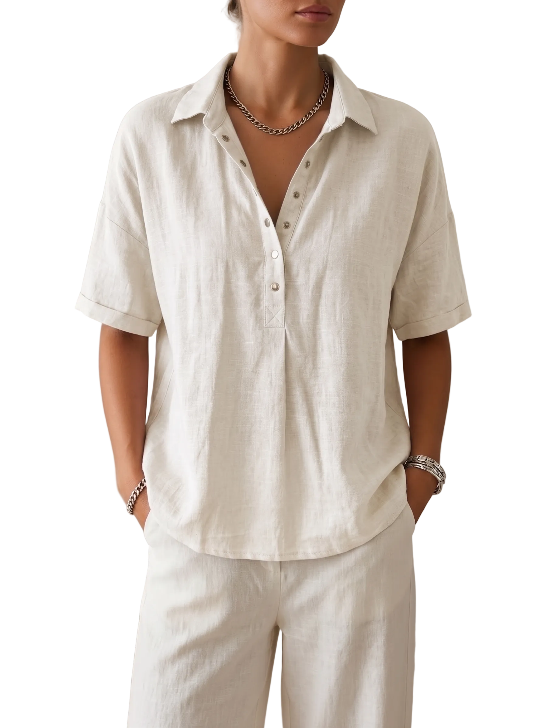 Casual Ramie-Bluse Freja – Leichte Eleganz für jeden Tag