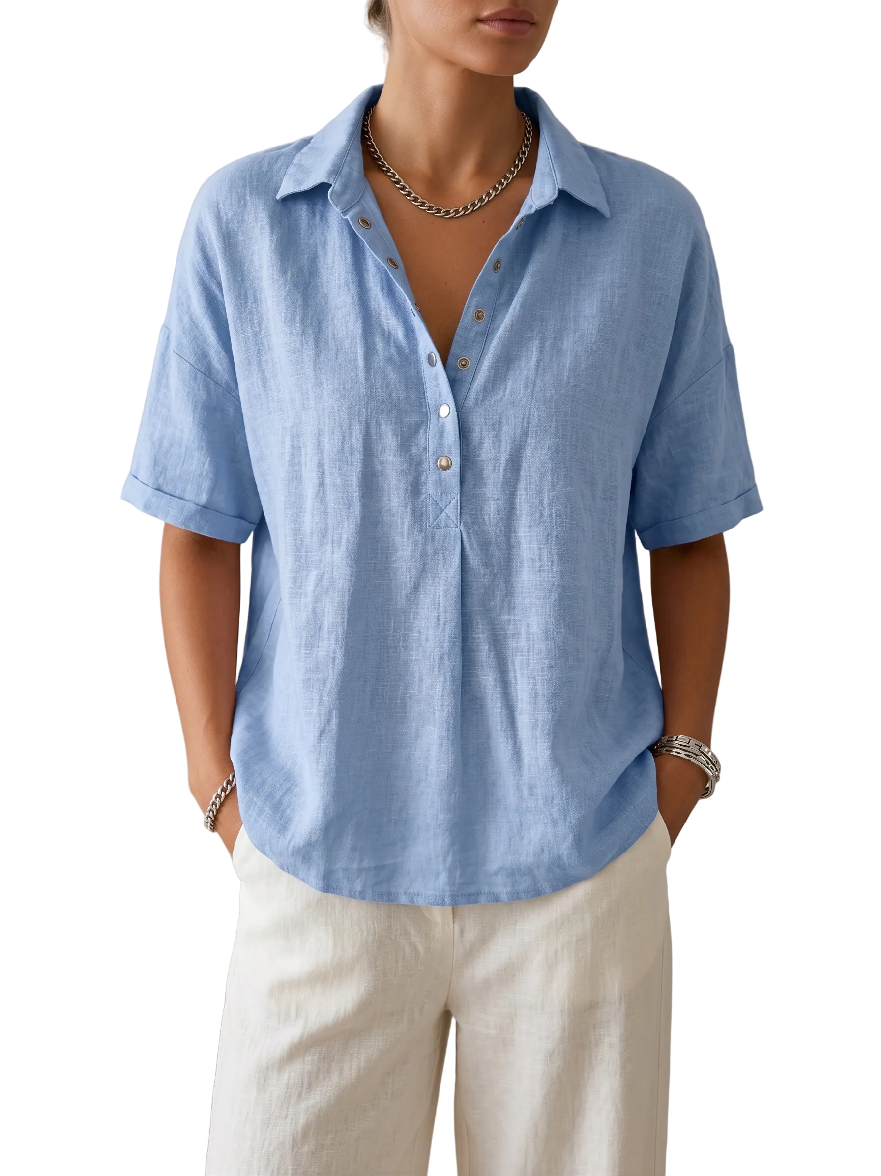 Casual Ramie-Bluse Freja – Leichte Eleganz für jeden Tag