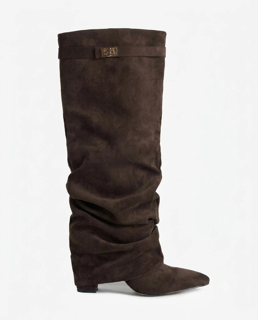 Amélie Faltenstiefel in Velours-Optik
