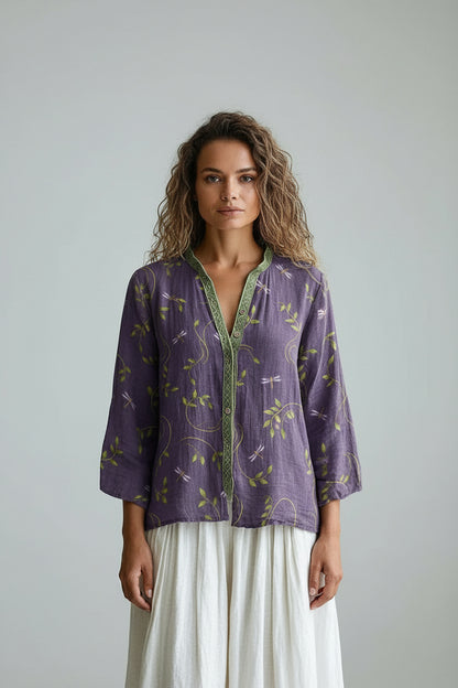 Marlene – Elegante Print-Bluse mit Vintage-Charme