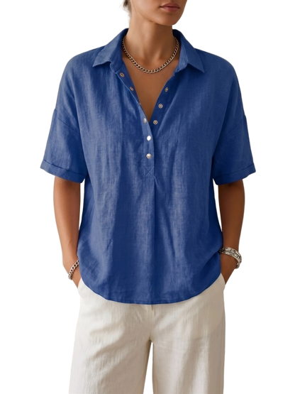 Casual Ramie-Bluse Freja – Leichte Eleganz für jeden Tag