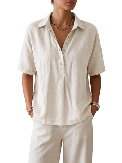 Casual Ramie-Bluse Freja – Leichte Eleganz für jeden Tag