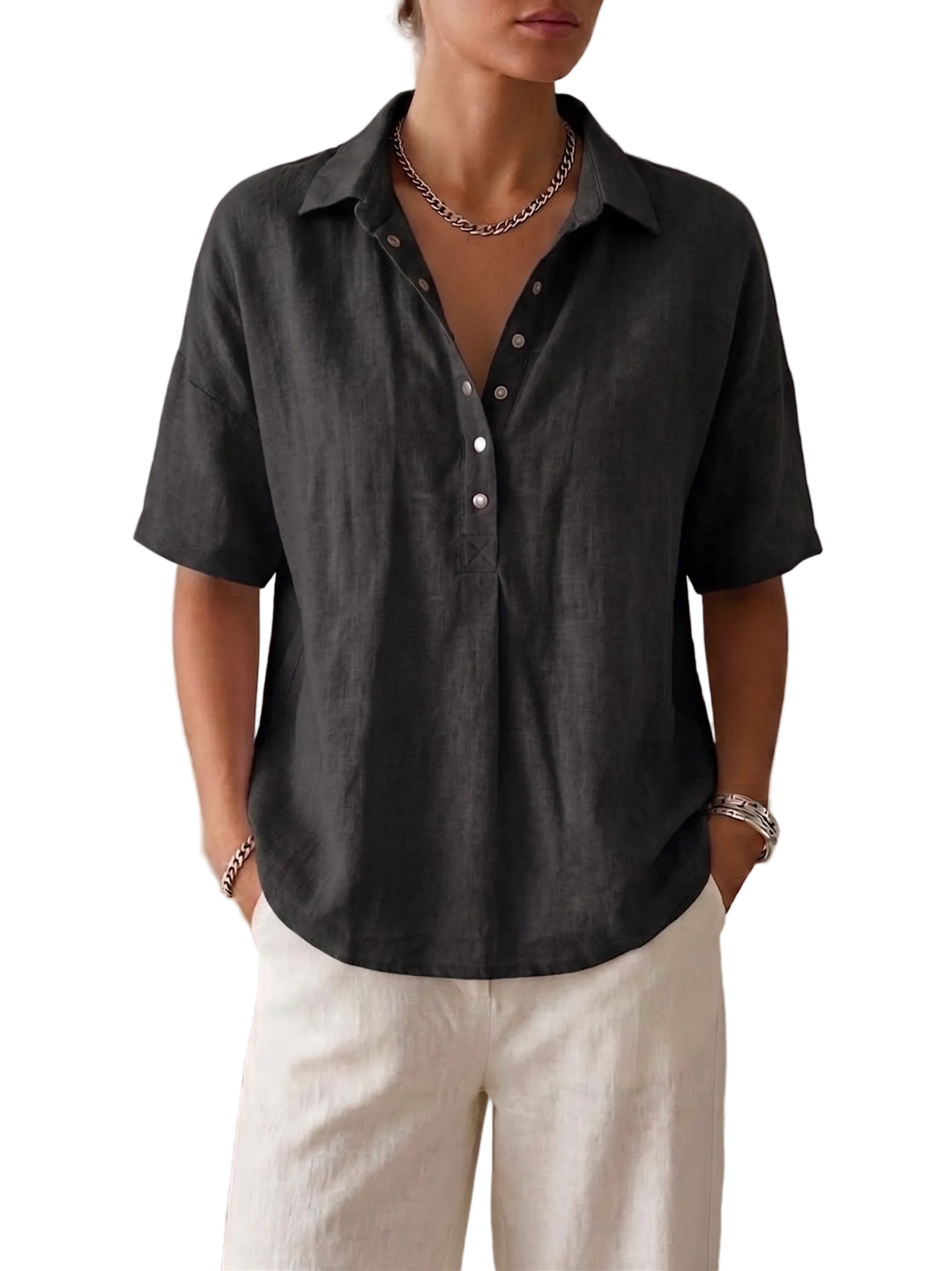 Casual Ramie-Bluse Freja – Leichte Eleganz für jeden Tag