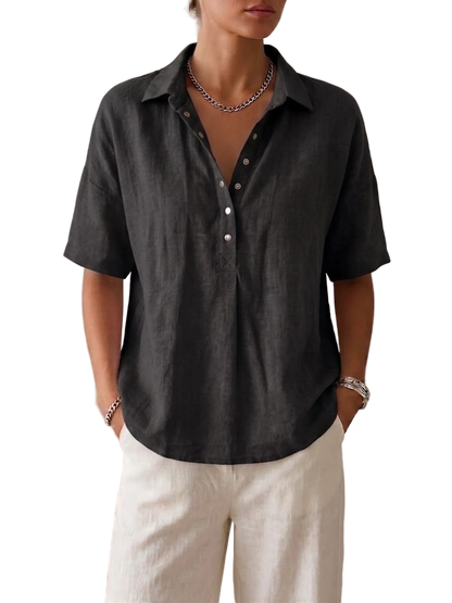 Casual Ramie-Bluse Freja – Leichte Eleganz für jeden Tag
