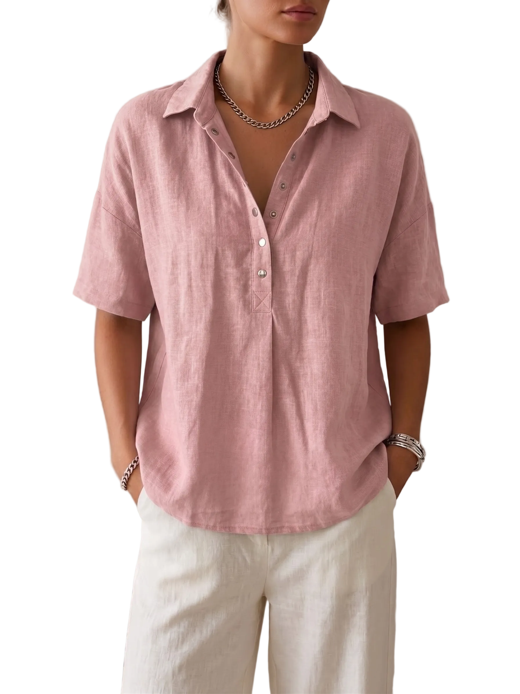 Casual Ramie-Bluse Freja – Leichte Eleganz für jeden Tag