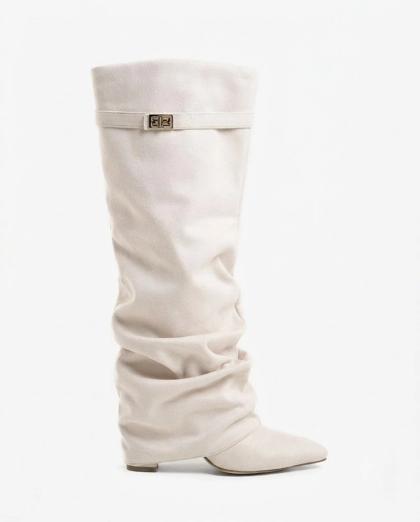 Amélie Faltenstiefel in Velours-Optik