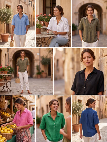 Casual Ramie-Bluse Freja – Leichte Eleganz für jeden Tag